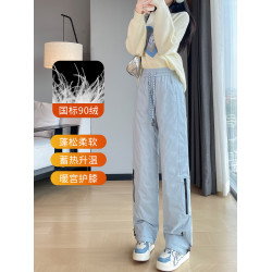 拉夏貝爾工裝羽絨褲女外穿冬季時尚加厚零下40度保暖防風沖鋒棉褲