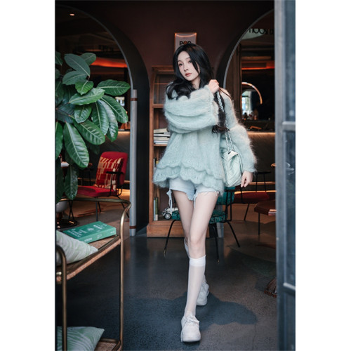 奶fufu小清新喇叭袖毛衣冬季女2025年新款女針織衫初戀減齡上衣潮