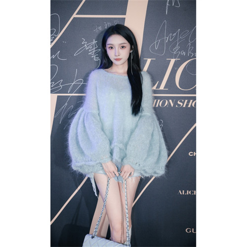 奶fufu小清新喇叭袖毛衣冬季女2025年新款女針織衫初戀減齡上衣潮