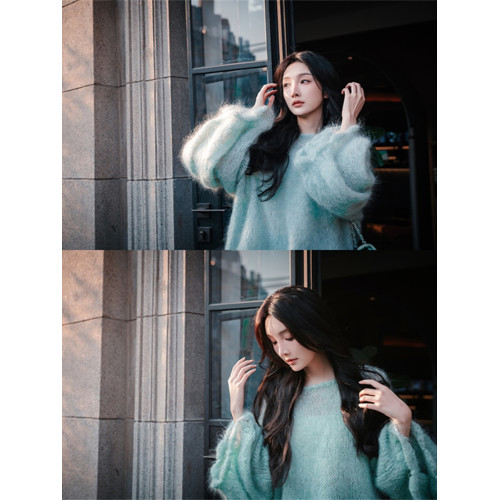 奶fufu小清新喇叭袖毛衣冬季女2025年新款女針織衫初戀減齡上衣潮