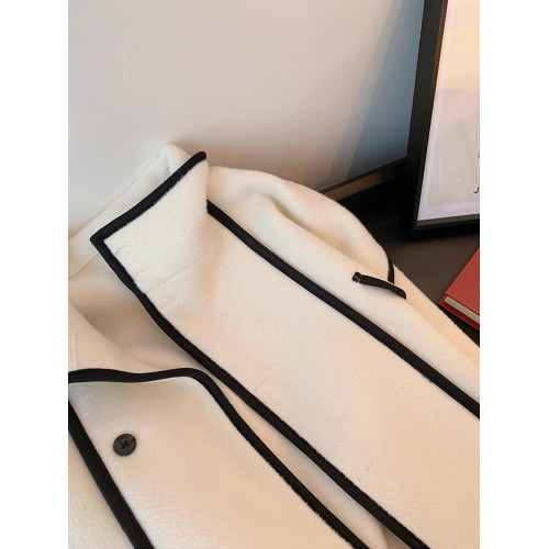 時尚氣質減齡設計感撞色百搭立領毛呢外套男女春秋季小衆開衫上衣 時尚氣質減齡設計感撞色百搭立領毛呢外套男女春秋季小衆開衫上衣