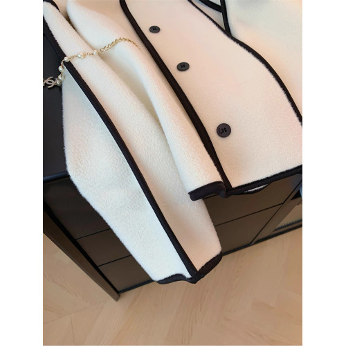 時尚氣質減齡設計感撞色百搭立領毛呢外套男女春秋季小衆開衫上衣 時尚氣質減齡設計感撞色百搭立領毛呢外套男女春秋季小衆開衫上衣