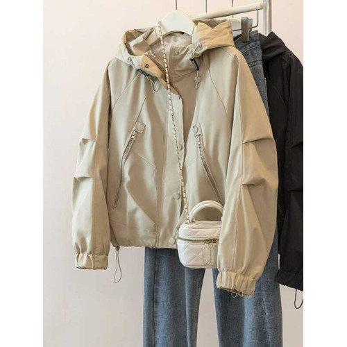 大碼夾棉加厚寬松棒球服沖鋒衣外套秋季胖mm顯瘦高級連帽夾克上衣 大碼夾棉加厚寬松棒球服沖鋒衣外套秋季胖mm顯瘦高級連帽夾克上衣