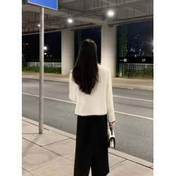 白色名媛氣質小香風外套女短款2025春新款法式小個子今年流行上衣