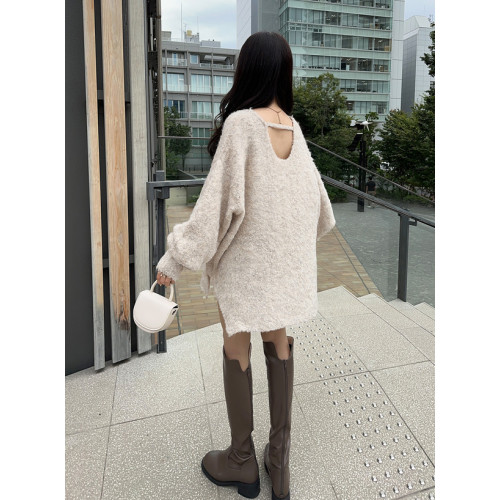 櫻花妹妹日系日本GRL秋季松弛感毛茸茸混色兩穿V領羊毛混紡毛衣女