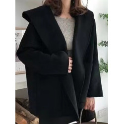 小香風高級感呢子大衣女秋冬季寬松中長款毛呢外套小個子鬭篷上衣