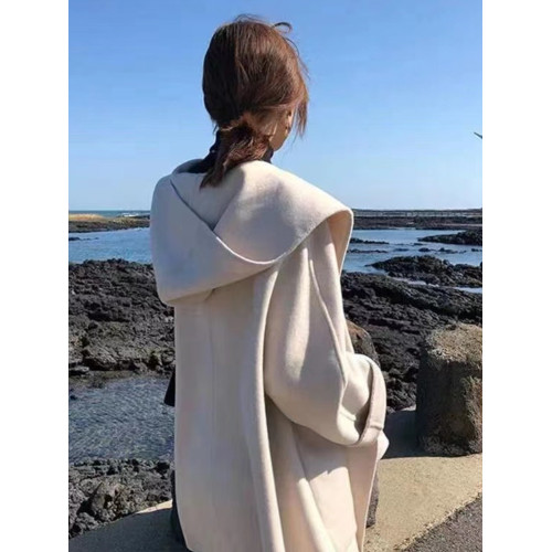 小香風高級感呢子大衣女秋冬季寬松中長款毛呢外套小個子鬭篷上衣 小香風高級感呢子大衣女秋冬季寬松中長款毛呢外套小個子鬭篷上衣