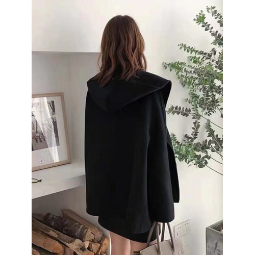 小香風高級感呢子大衣女秋冬季寬松中長款毛呢外套小個子鬭篷上衣 小香風高級感呢子大衣女秋冬季寬松中長款毛呢外套小個子鬭篷上衣