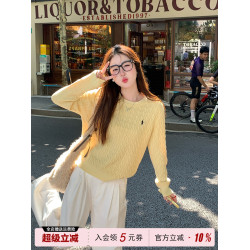 鵞黃色毛衣女款2025新款外穿軟糯麻花套頭針織衫內搭打底長袖上衣