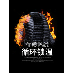 啄木鳥90%白鴨絨輕薄羽絨服男短款春秋新款2025短款大碼外套反季