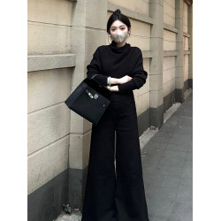 今年流行獨特漂亮韓系慵懶高級感灰色高領毛衣女款2025新款春秋季