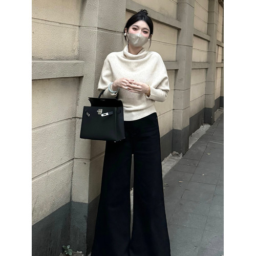 今年流行獨特漂亮韓系慵懶高級感灰色高領毛衣女款2025新款春秋季