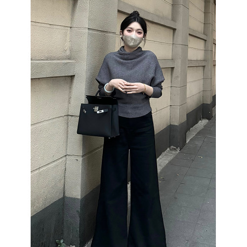 今年流行獨特漂亮韓系慵懶高級感灰色高領毛衣女款2025新款春秋季