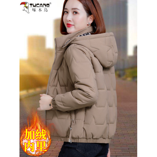啄木鳥加絨棉衣女冬季2025新款中年媽媽洋氣冬裝棉服加厚棉襖外套 啄木鳥加絨棉衣女冬季2025新款中年媽媽洋氣冬裝棉服加厚棉襖外套
