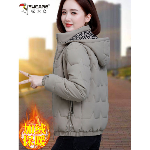 啄木鳥加絨棉衣女冬季2025新款中年媽媽洋氣冬裝棉服加厚棉襖外套 啄木鳥加絨棉衣女冬季2025新款中年媽媽洋氣冬裝棉服加厚棉襖外套