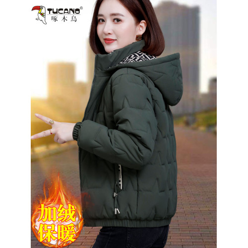 啄木鳥加絨棉衣女冬季2025新款中年媽媽洋氣冬裝棉服加厚棉襖外套 啄木鳥加絨棉衣女冬季2025新款中年媽媽洋氣冬裝棉服加厚棉襖外套