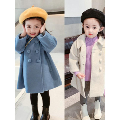 女.童雙排釦毛呢外套2024秋冬新款兒1童加厚上衣女寶寶韓版大衣潮 女.童雙排釦毛呢外套2024秋冬新款兒1童加厚上衣女寶寶韓版大衣潮