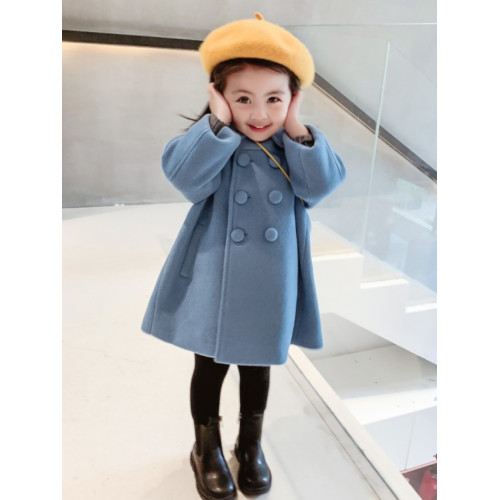 女.童雙排釦毛呢外套2024秋冬新款兒1童加厚上衣女寶寶韓版大衣潮 女.童雙排釦毛呢外套2024秋冬新款兒1童加厚上衣女寶寶韓版大衣潮