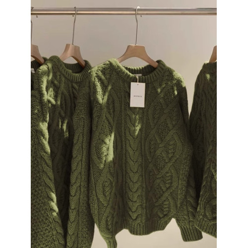 新年紅麻花毛衣女秋冬復古高級感超好看慵懶重工軟糯粗線針織上衣 新年紅麻花毛衣女秋冬復古高級感超好看慵懶重工軟糯粗線針織上衣