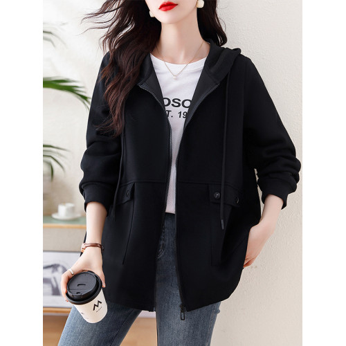 九月陌墨寬松休閒短外套開衫衛衣女裝春秋季時尚寬松休閒連帽外套 九月陌墨寬松休閒短外套開衫衛衣女裝春秋季時尚寬松休閒連帽外套