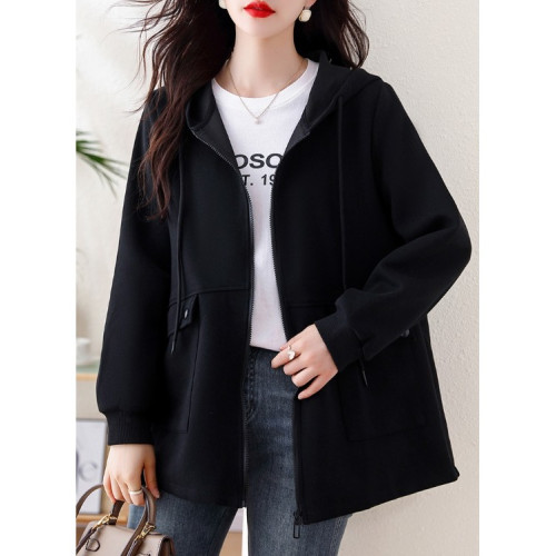 九月陌墨寬松休閒短外套開衫衛衣女裝春秋季時尚寬松休閒連帽外套 九月陌墨寬松休閒短外套開衫衛衣女裝春秋季時尚寬松休閒連帽外套