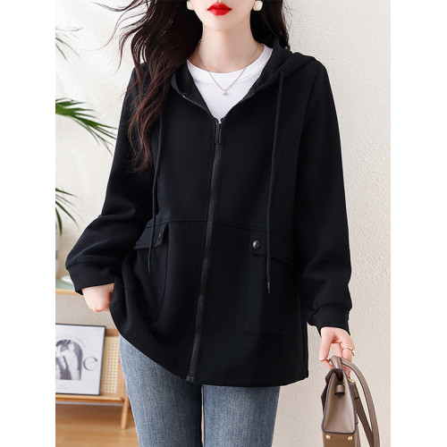 九月陌墨寬松休閒短外套開衫衛衣女裝春秋季時尚寬松休閒連帽外套 九月陌墨寬松休閒短外套開衫衛衣女裝春秋季時尚寬松休閒連帽外套