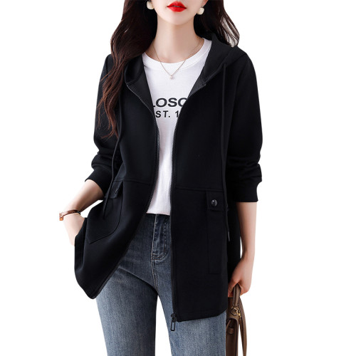 九月陌墨寬松休閒短外套開衫衛衣女裝春秋季時尚寬松休閒連帽外套 九月陌墨寬松休閒短外套開衫衛衣女裝春秋季時尚寬松休閒連帽外套