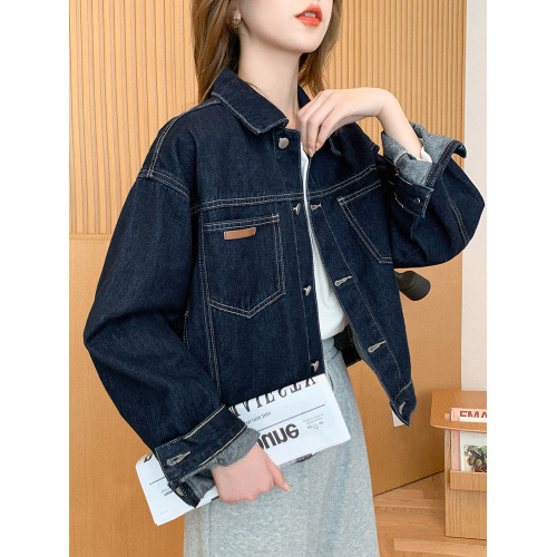 春秋季款復古港味短款牛仔外套女設計感小衆韓版百搭夾克長袖上衣 春秋季款復古港味短款牛仔外套女設計感小衆韓版百搭夾克長袖上衣