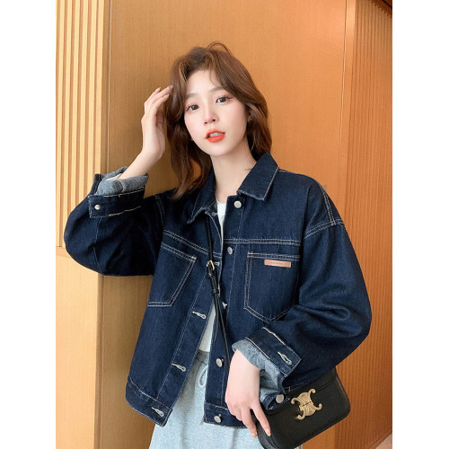 春秋季款復古港味短款牛仔外套女設計感小衆韓版百搭夾克長袖上衣 春秋季款復古港味短款牛仔外套女設計感小衆韓版百搭夾克長袖上衣