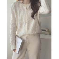 針織衫女鏤空開衫毛衣外套2025春秋新款長袖外搭秋冬薄款打底上衣