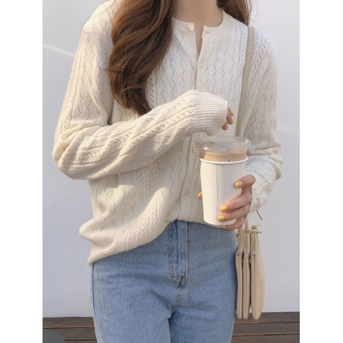 針織衫女鏤空開衫毛衣外套2025春秋新款長袖外搭秋冬薄款打底上衣 針織衫女鏤空開衫毛衣外套2025春秋新款長袖外搭秋冬薄款打底上衣