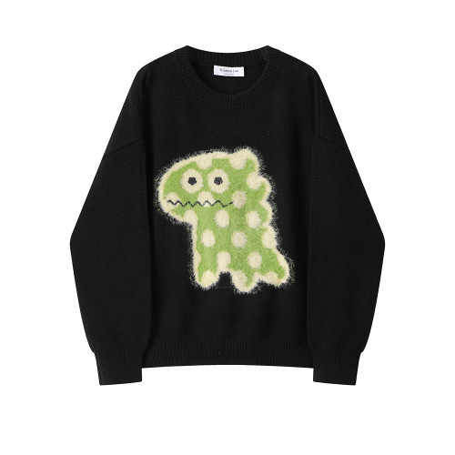 XinmonLee高級感黑色圓領針織衫毛衣冬季女氣質洋氣減齡內搭上衣 XinmonLee高級感黑色圓領針織衫毛衣冬季女氣質洋氣減齡內搭上衣