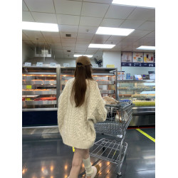 大碼胖MM毛衣女秋冬季加厚今年流行漂亮奶系慵懶風別致絕美針織衫