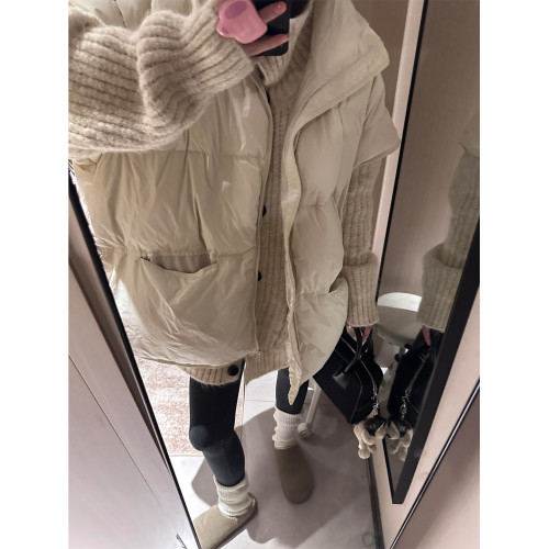 韓系穿搭慵懶風立領開衫毛衣秋冬加厚高級感寬松軟糯針織上衣外套