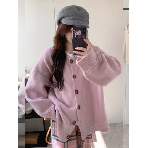 2025年春秋外套上衣秋款針織衫毛衣女慵懶寬松中長款純色開衫外穿 2025年春秋外套上衣秋款針織衫毛衣女慵懶寬松中長款純色開衫外穿