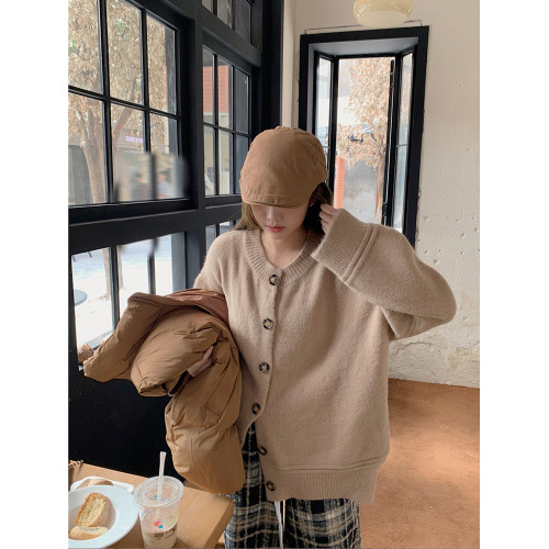 2025年春秋外套上衣秋款針織衫毛衣女慵懶寬松中長款純色開衫外穿 2025年春秋外套上衣秋款針織衫毛衣女慵懶寬松中長款純色開衫外穿