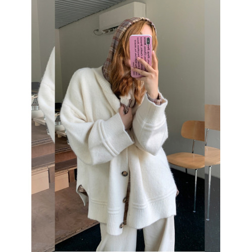 2025年春秋外套上衣秋款針織衫毛衣女慵懶寬松中長款純色開衫外穿 2025年春秋外套上衣秋款針織衫毛衣女慵懶寬松中長款純色開衫外穿