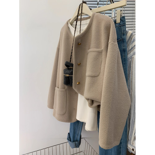 黑色小香風毛呢外套女秋冬季高級感小個子呢子2025新款爆款上衣 黑色小香風毛呢外套女秋冬季高級感小個子呢子2025新款爆款上衣