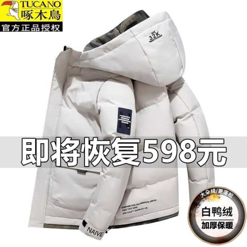 啄木鳥羽絨服男2025新款冬季加厚保暖男士青年連帽休閒冬裝外套 啄木鳥羽絨服男2025新款冬季加厚保暖男士青年連帽休閒冬裝外套