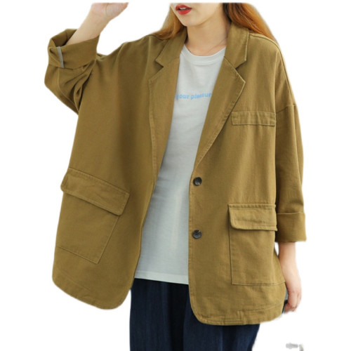 大碼女裝短小西裝外套女春秋寬松胖mm小個子文藝上衣休閒百搭西服 大碼女裝短小西裝外套女春秋寬松胖mm小個子文藝上衣休閒百搭西服