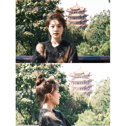 氣質復古慵懶風撞色菱格v領毛衣秋冬洋氣小衆休閒百搭軟糯針織衫