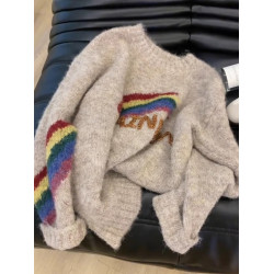 圓領長袖慵懶風軟糯毛衣外套女款2025新款高級感毛線衣針織衫上衣