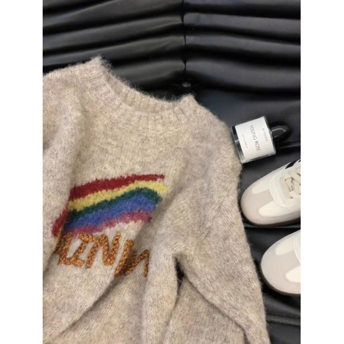 圓領長袖慵懶風軟糯毛衣外套女款2025新款高級感毛線衣針織衫上衣