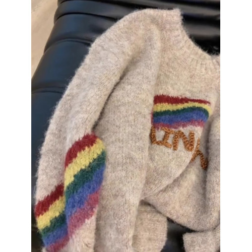 圓領長袖慵懶風軟糯毛衣外套女款2025新款高級感毛線衣針織衫上衣