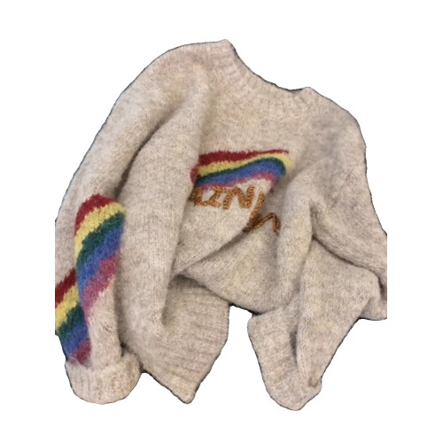 圓領長袖慵懶風軟糯毛衣外套女款2025新款高級感毛線衣針織衫上衣