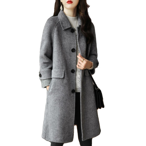 赫本風毛呢外套女中長款2025秋冬新款高級感氣質顯瘦加厚呢子大衣 赫本風毛呢外套女中長款2025秋冬新款高級感氣質顯瘦加厚呢子大衣