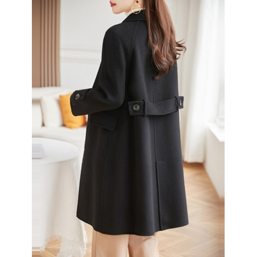 赫本風毛呢外套女中長款2025秋冬新款高級感氣質顯瘦加厚呢子大衣 赫本風毛呢外套女中長款2025秋冬新款高級感氣質顯瘦加厚呢子大衣