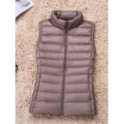 冬季輕薄羽絨服馬夾女短款寬松顯瘦外套白鴨絨媽媽中老年背心馬甲