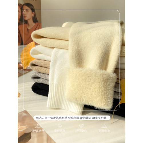 圓領加絨毛衣女款2025新款冬季加厚一體絨內搭打底衫秋冬針織上衣