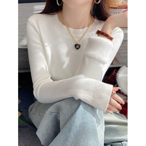 圓領加絨毛衣女款2025新款冬季加厚一體絨內搭打底衫秋冬針織上衣